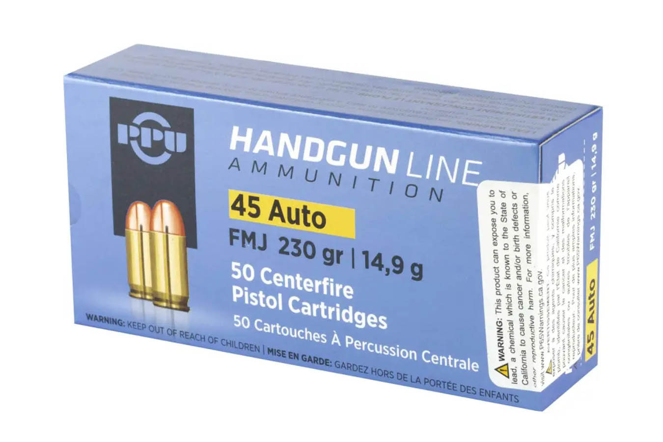 PPU 45 ACP 230 gr FMJ Handgun 50/Box
